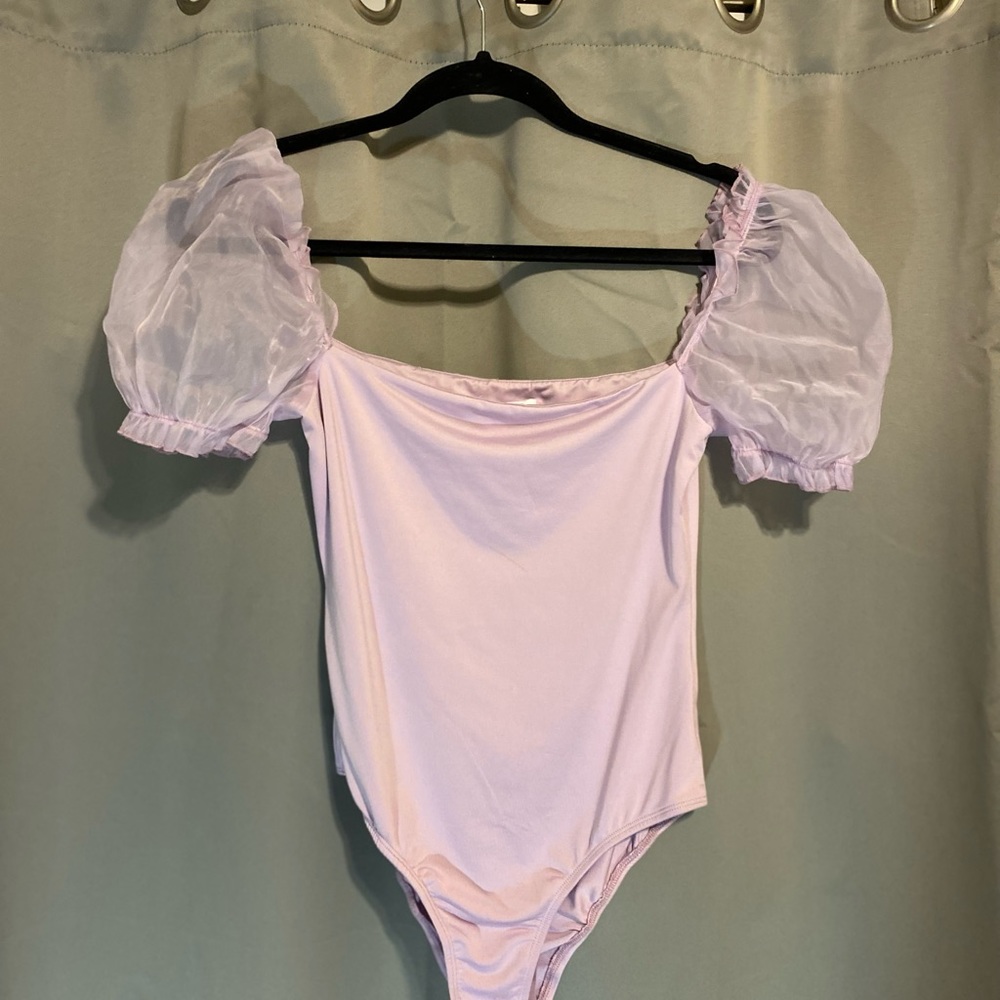 Lavender princess Polly puff sleeve bodysuit